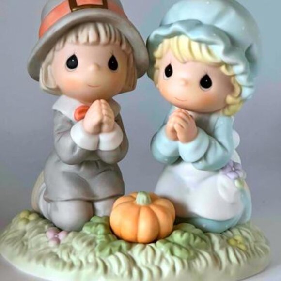 Precious Moments Other - Precious Moments Thanksgiving Figurine - Kneeling Children with Pumpkin
